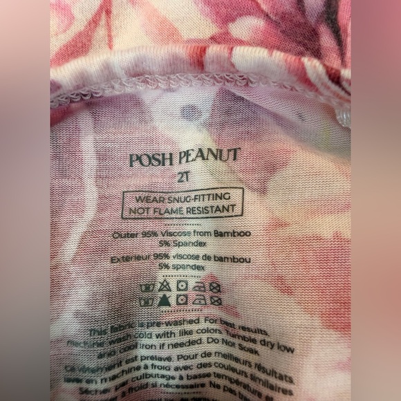 Posh Peanuts 2T Floral Pink footie pj’s - Picture 3 of 4